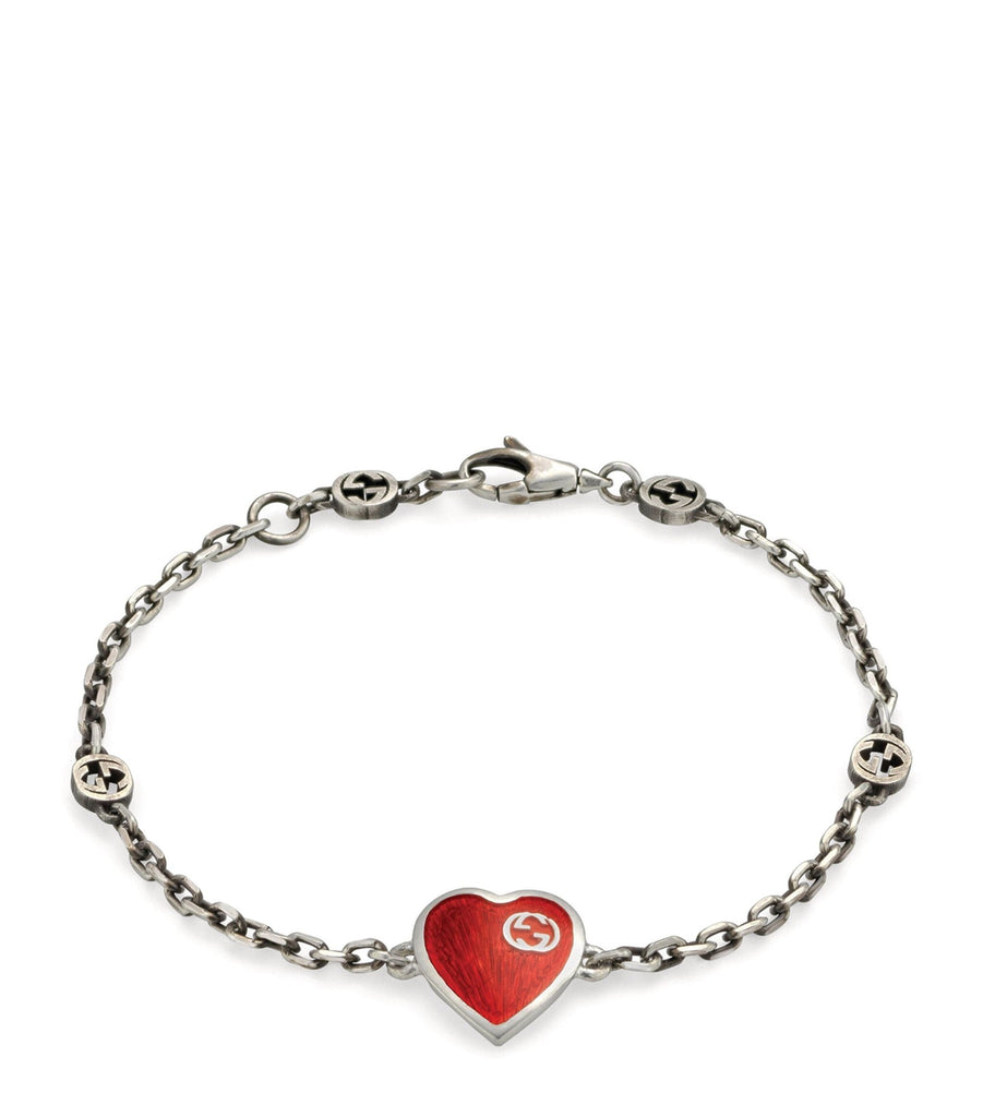 Interlocking G and Heart Bracelet