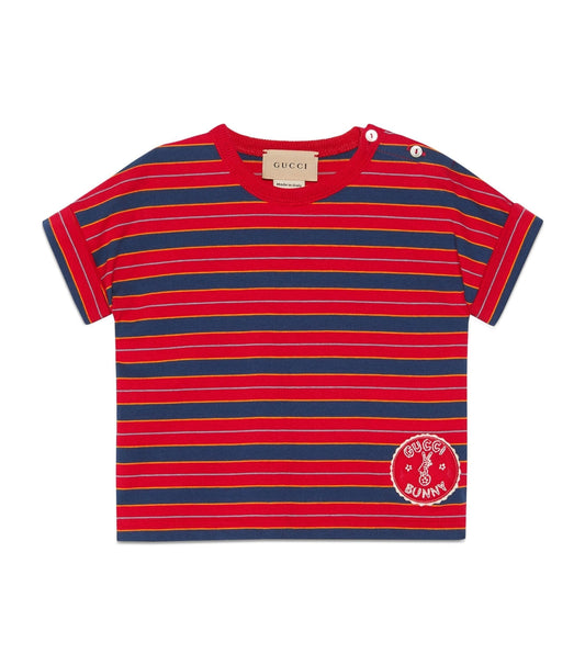 Cotton Striped Logo T-Shirt (3-24 Months) - McGrocer