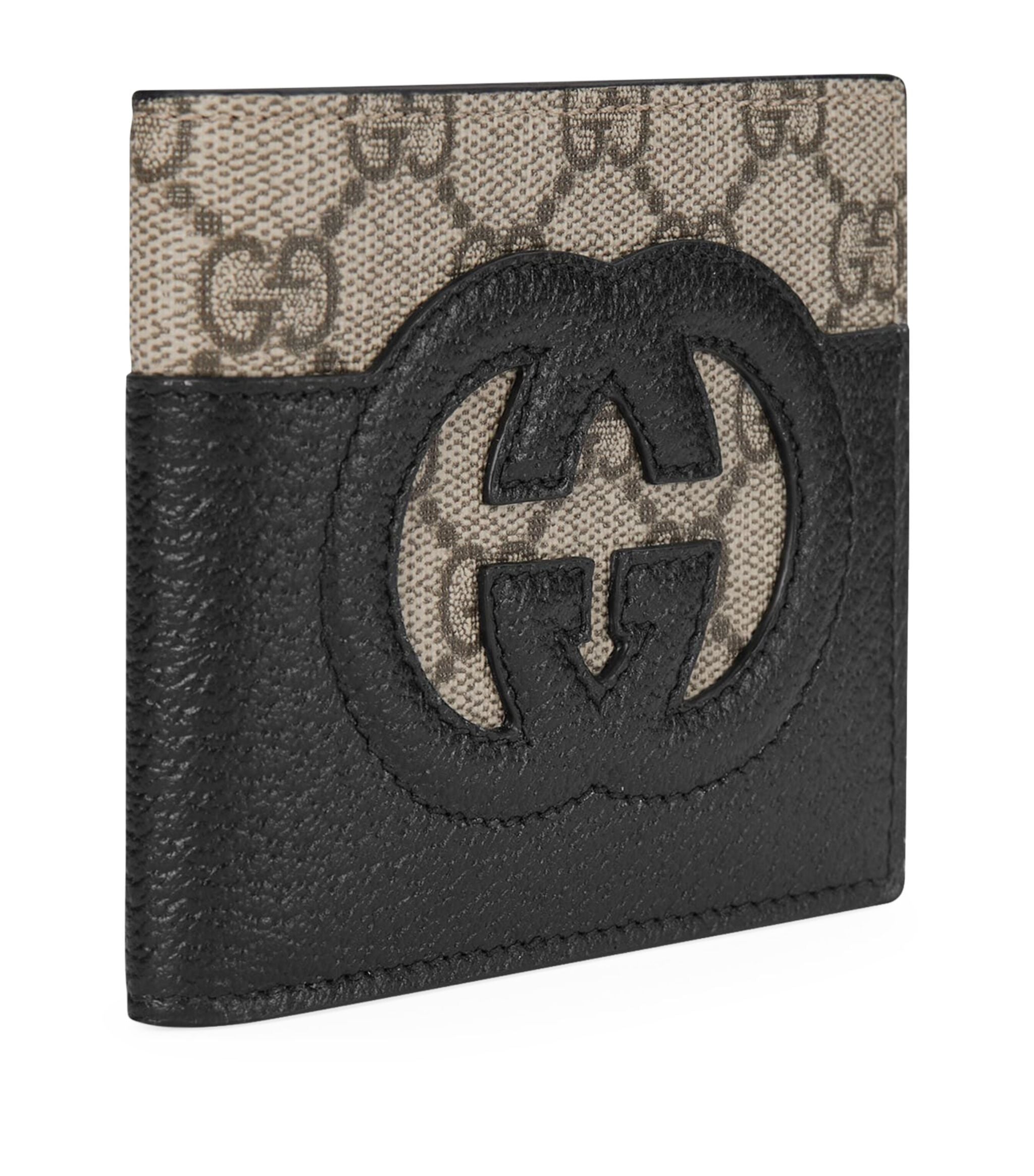 Leather and Canvas Interlocking G Wallet Miscellaneous Harrods   