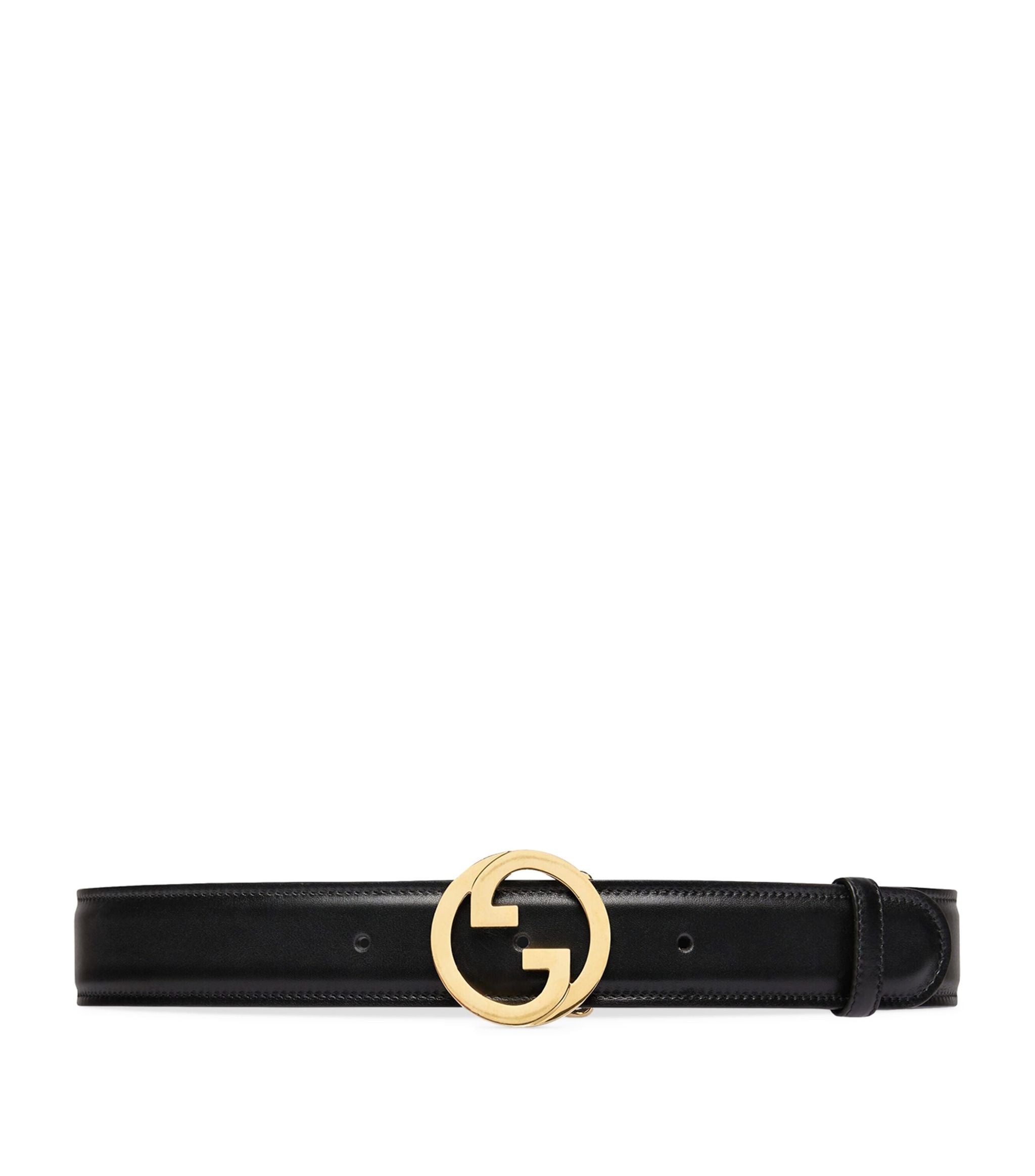 Leather Interlocking G Belt GOODS Harrods   