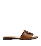 Leather Interlocking G Sandals GOODS Harrods   