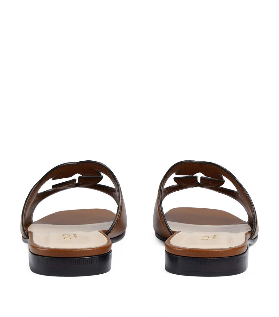 Leather Interlocking G Sandals