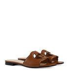 Leather Interlocking G Sandals GOODS Harrods   