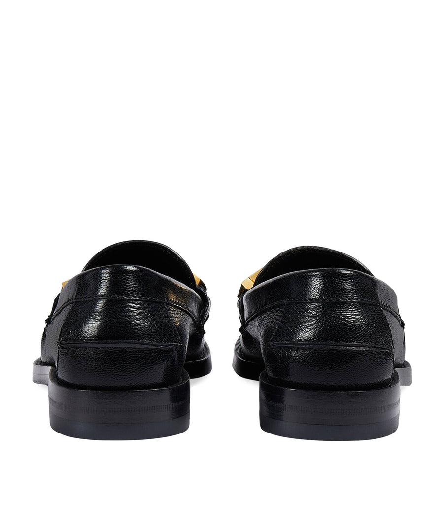 Leather Logo Loafers