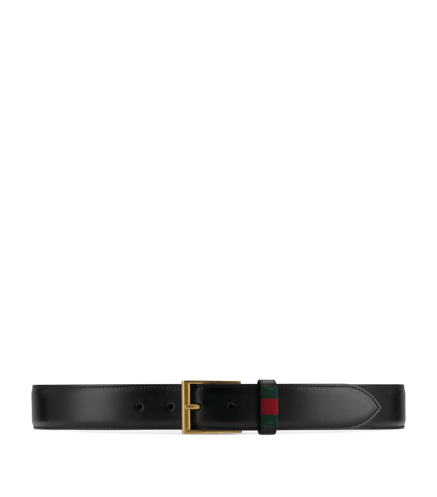 Leather Web Stripe Belt