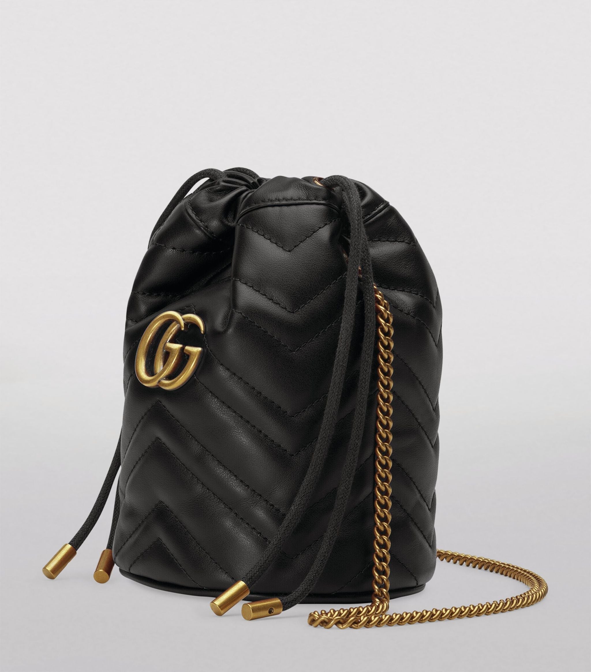 Mini Leather GG Marmont Bucket Bag GOODS Harrods   