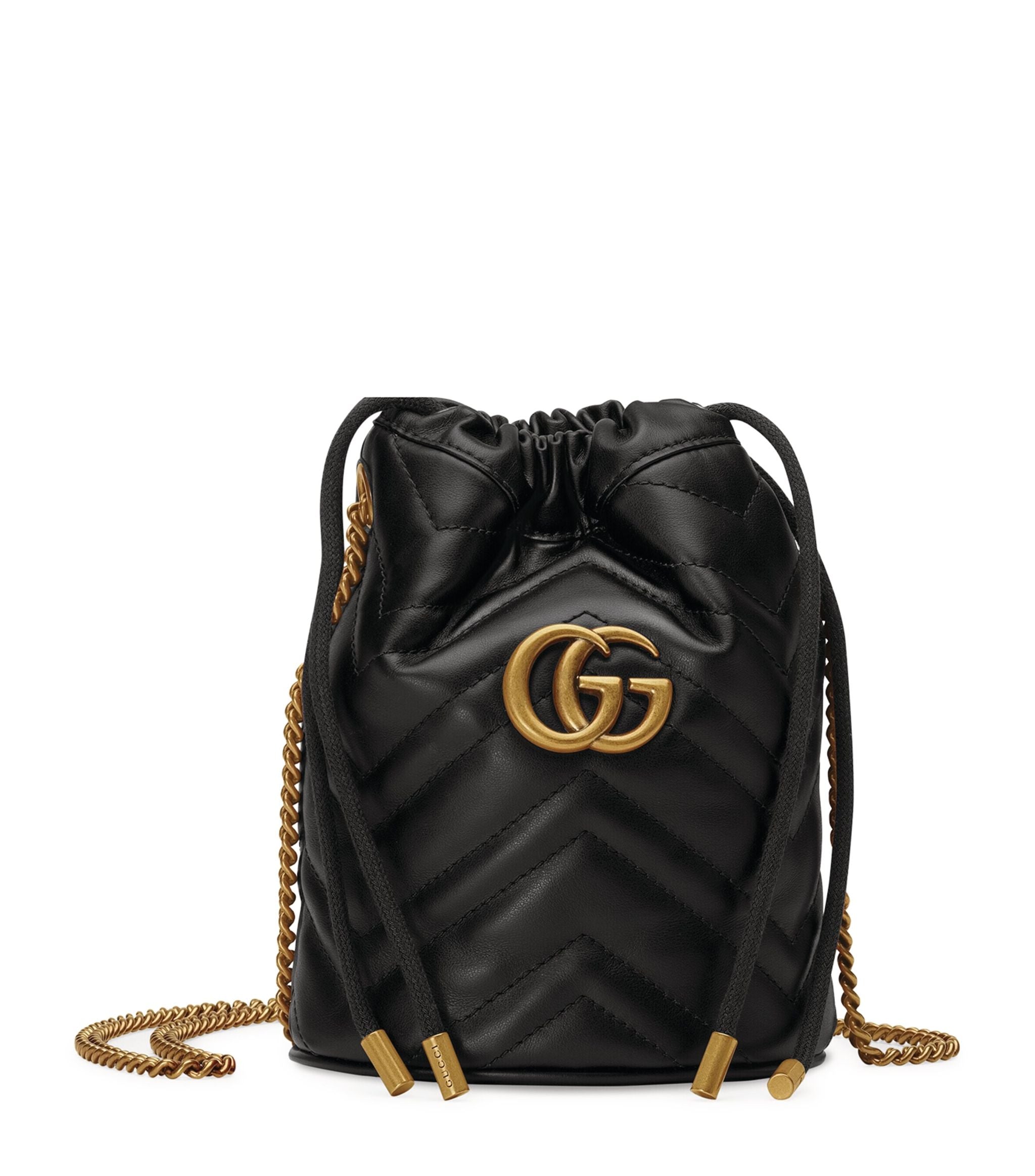 Mini Leather GG Marmont Bucket Bag GOODS Harrods   