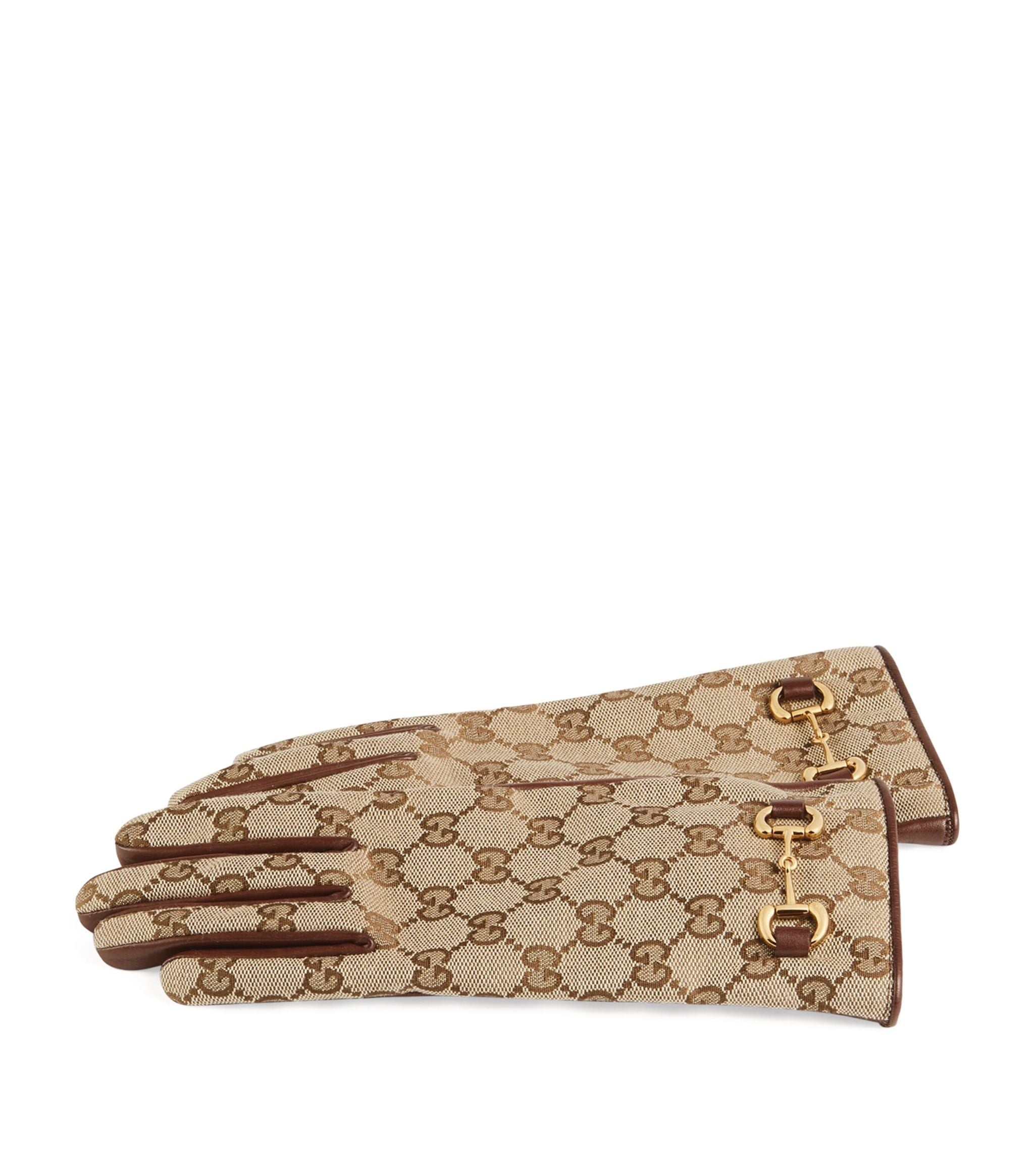 Original GG Canvas Gloves GOODS Harrods   