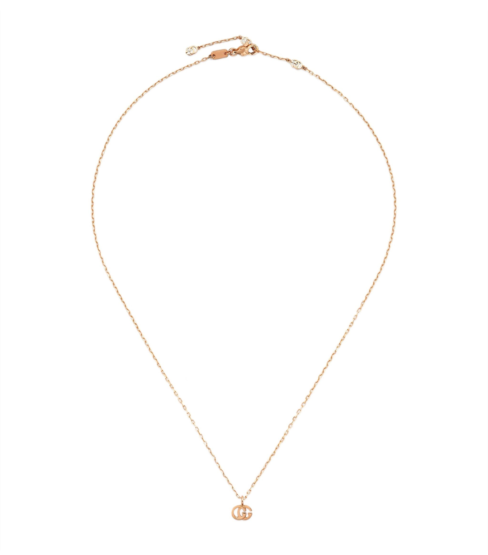 Rose Gold Double G Necklace GOODS Harrods   