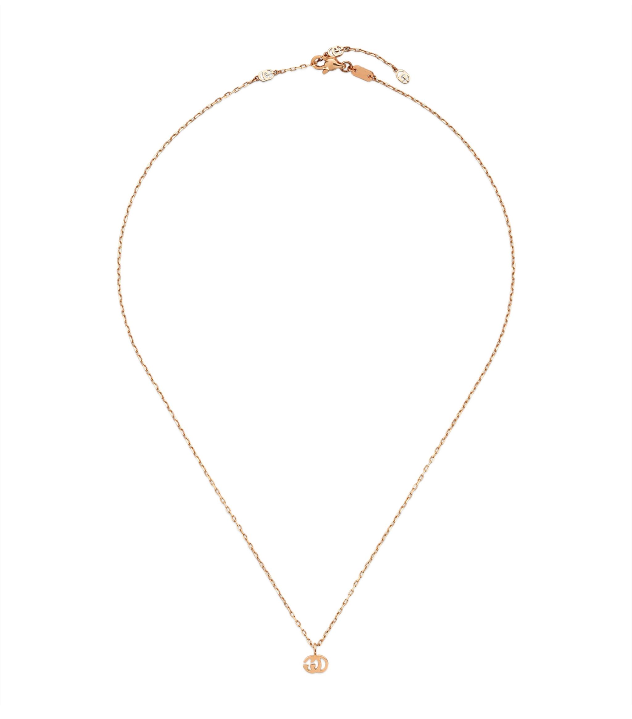 Rose Gold Double G Necklace GOODS Harrods   