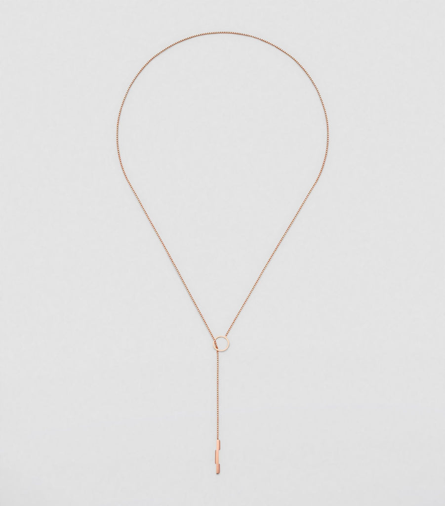 Rose Gold Link to Love Lariat Necklace