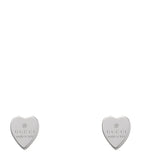 Silver Trademark Heart Earrings GOODS Harrods   