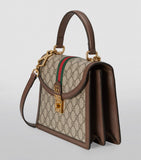 Small Leather-Trim Ophidia GG Top-Handle Bag GOODS Harrods   