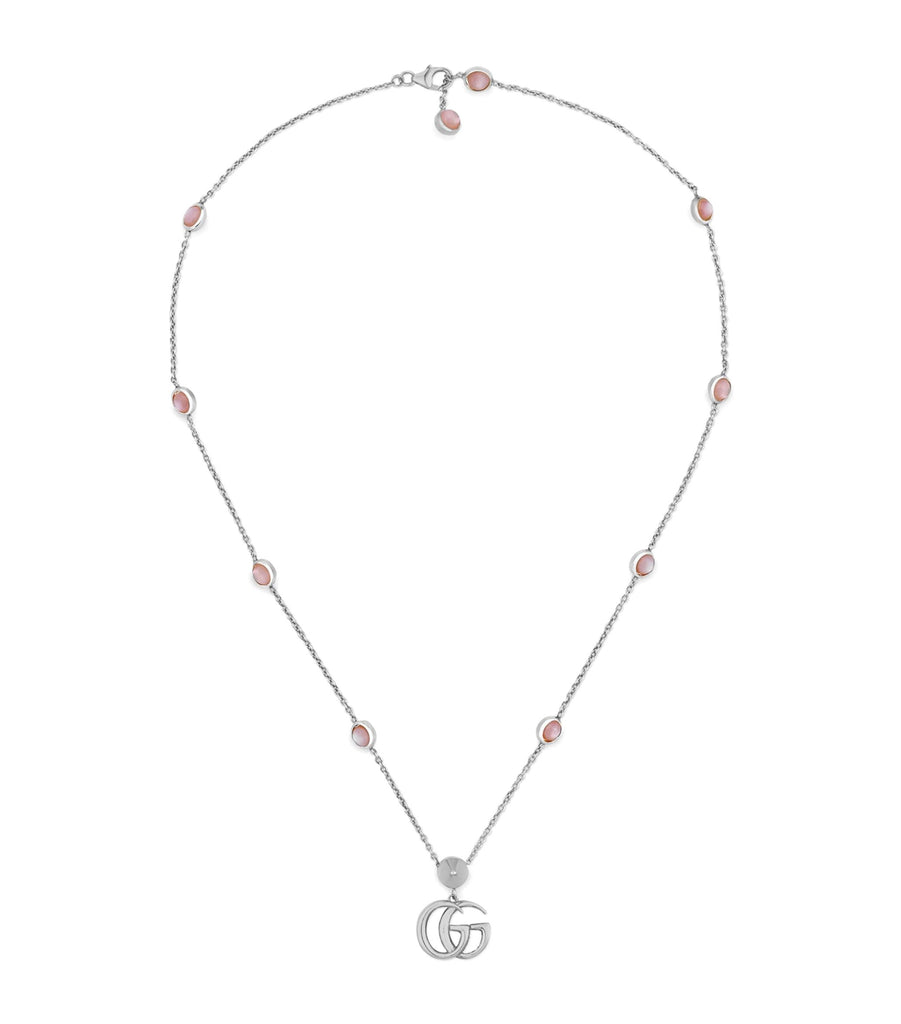 Sterling Silver and Mother-of-Pearl Double G Necklace