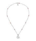 Sterling Silver and Mother-of-Pearl Double G Necklace GOODS Harrods   