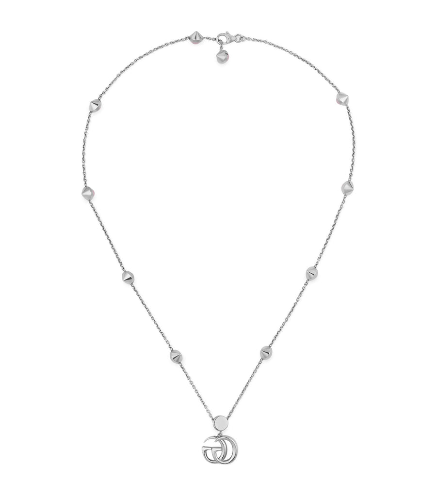 Sterling Silver and Mother-of-Pearl Double G Necklace