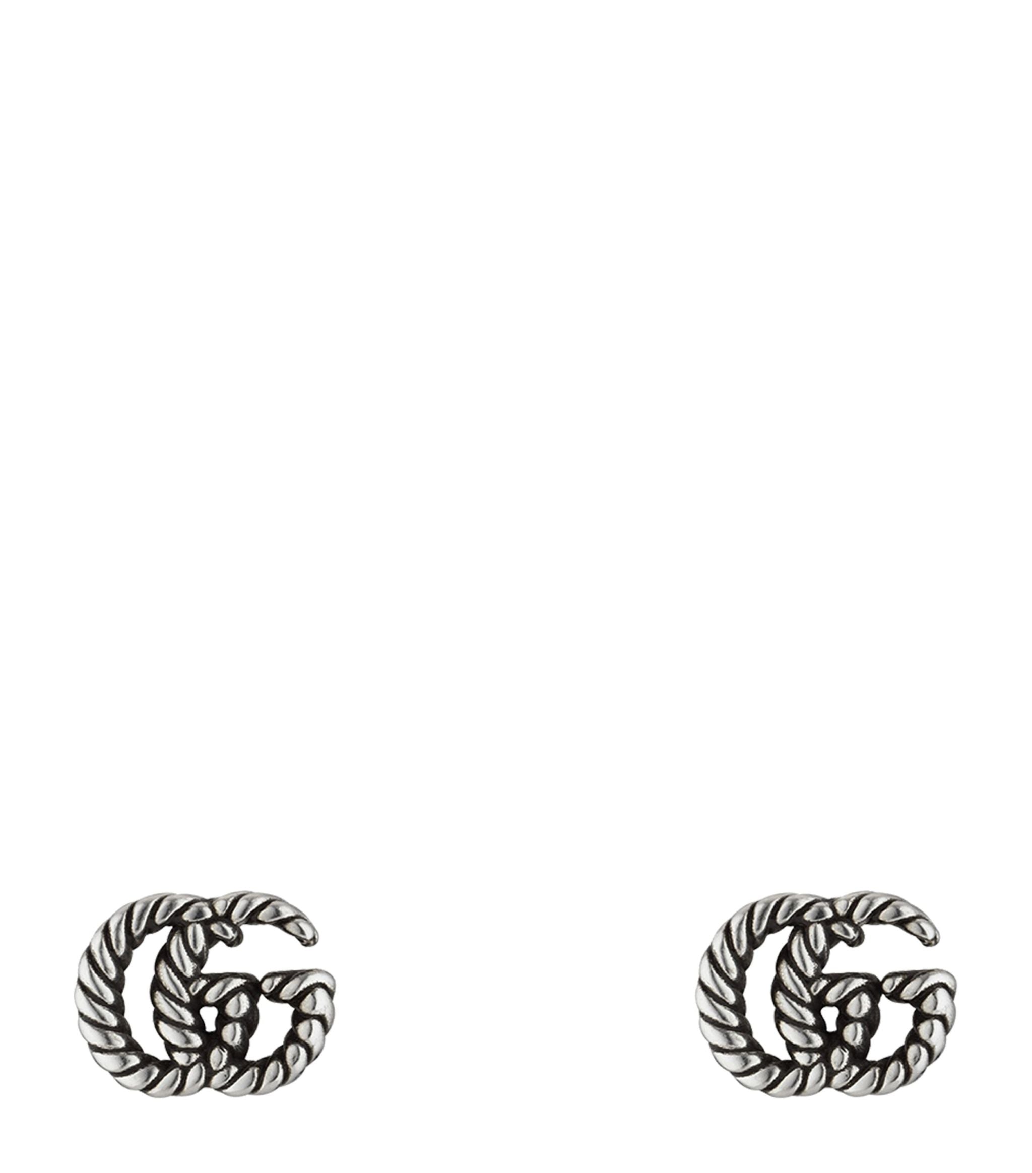 Sterling Silver Double G Earrings GOODS Harrods   