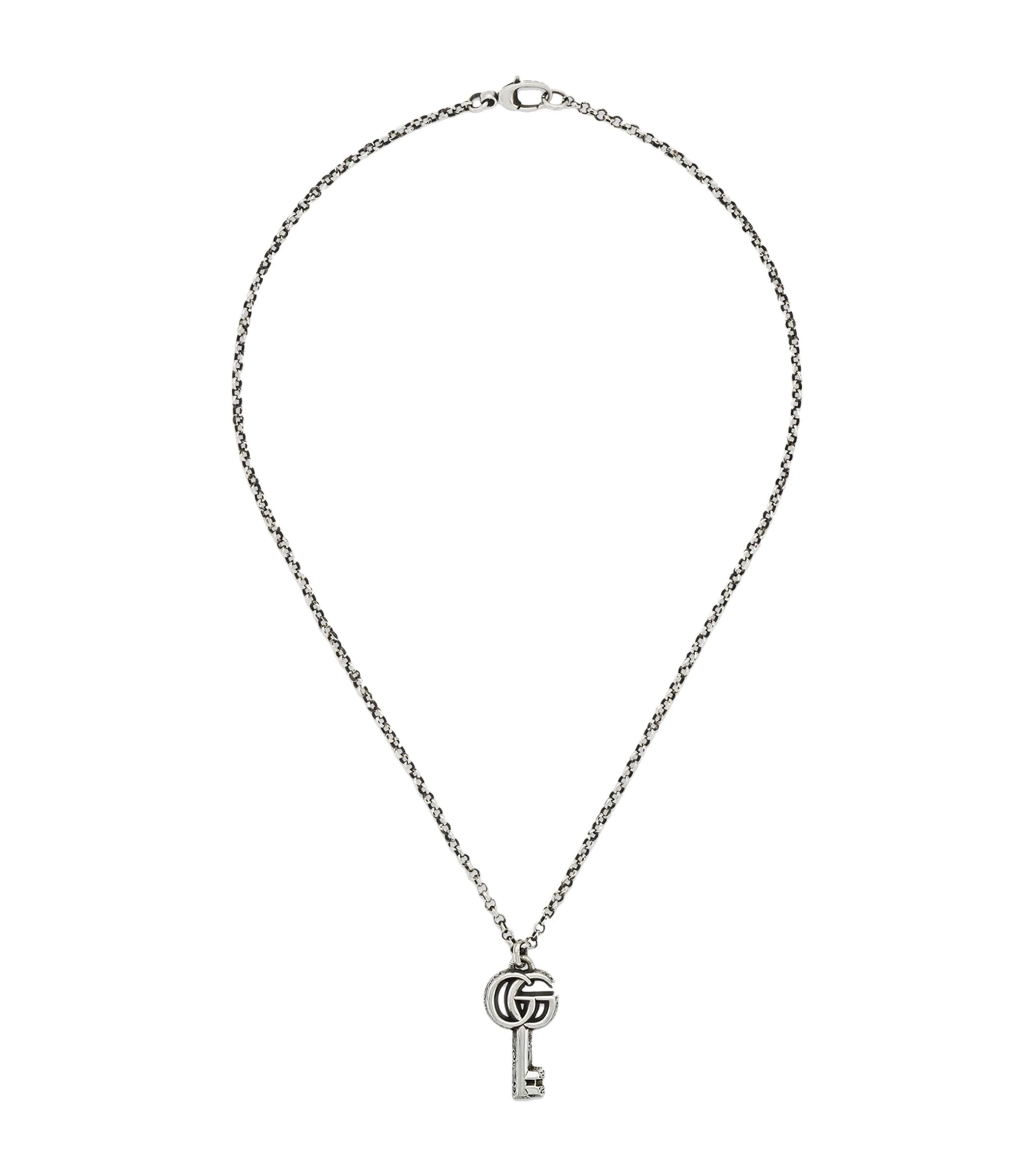 Sterling Silver Double G Key Necklace GOODS Harrods   