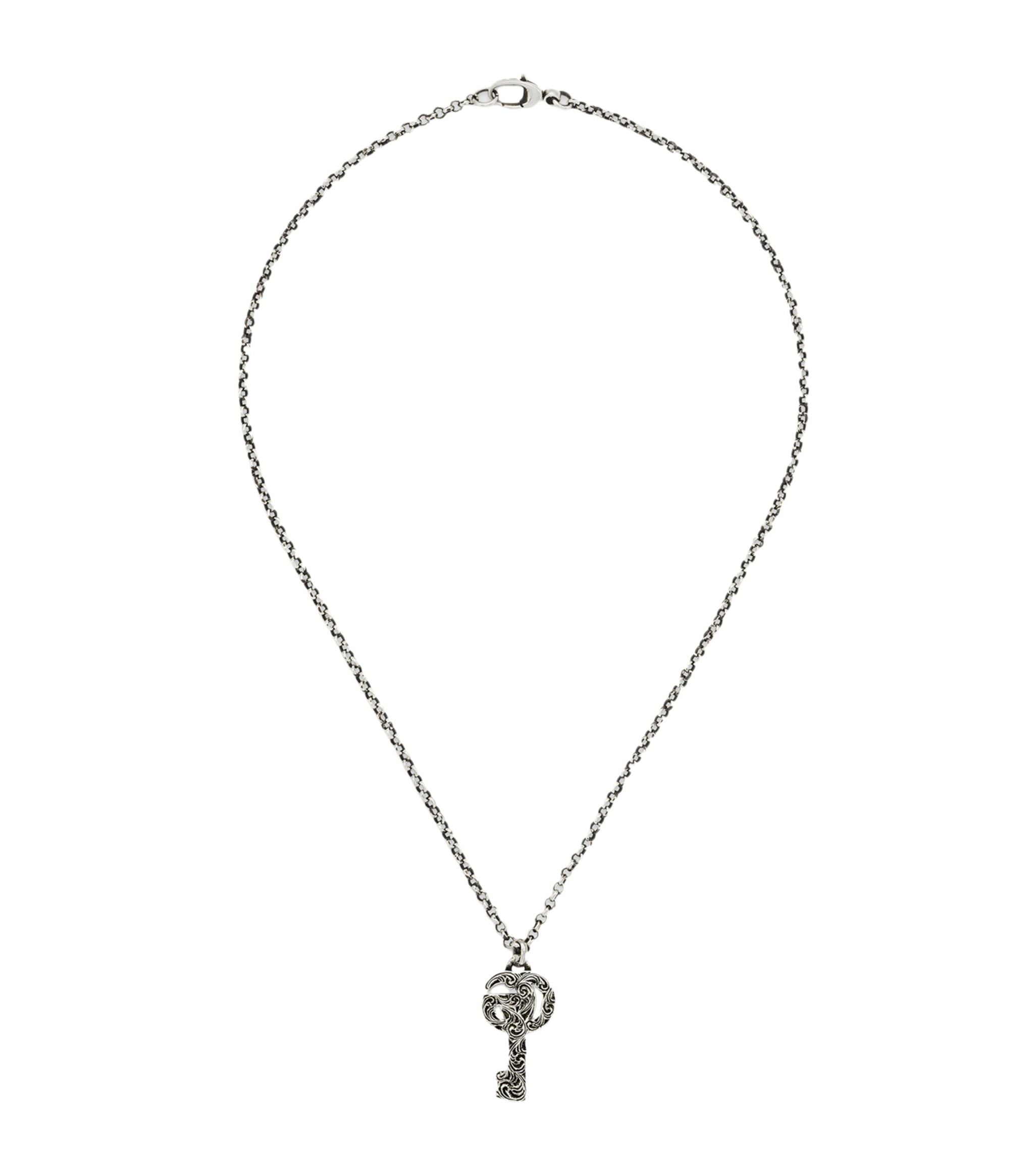 Sterling Silver Double G Key Necklace GOODS Harrods   