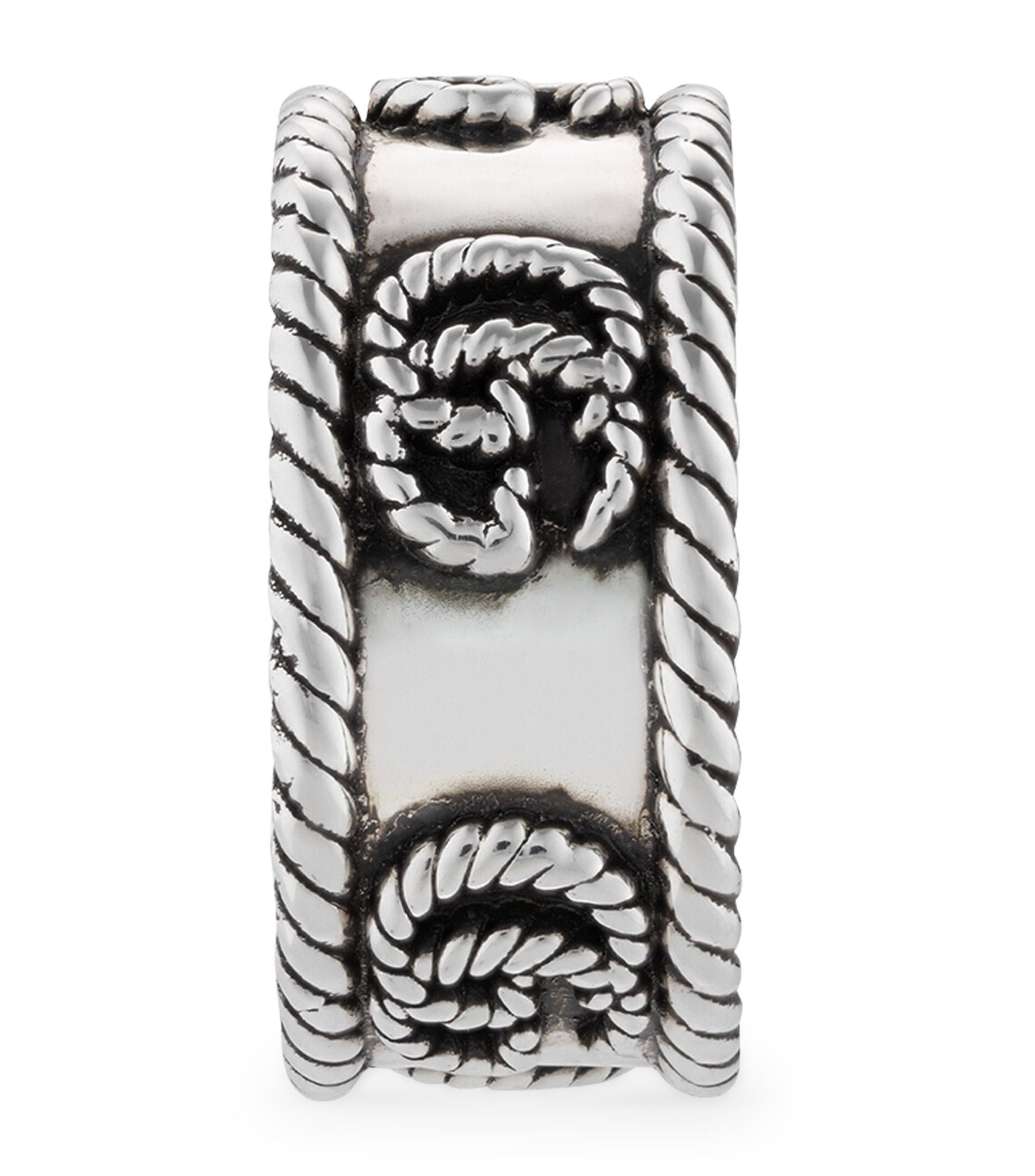 Sterling Silver Double G Ring GOODS Harrods   