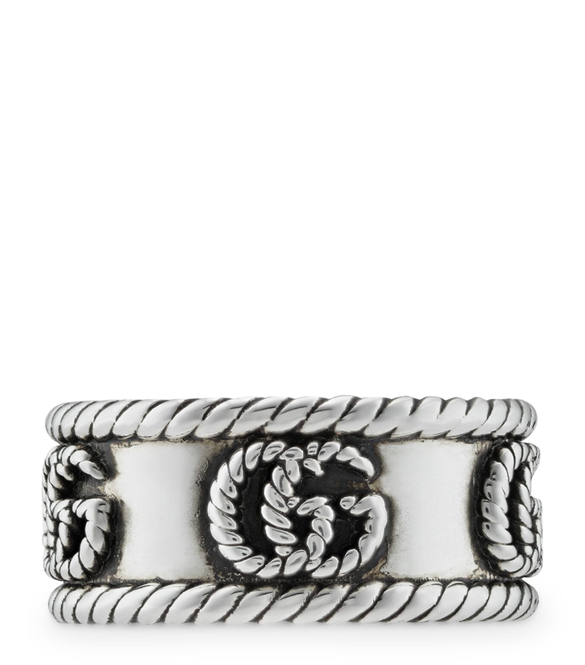 Sterling Silver Double G Ring GOODS Harrods   