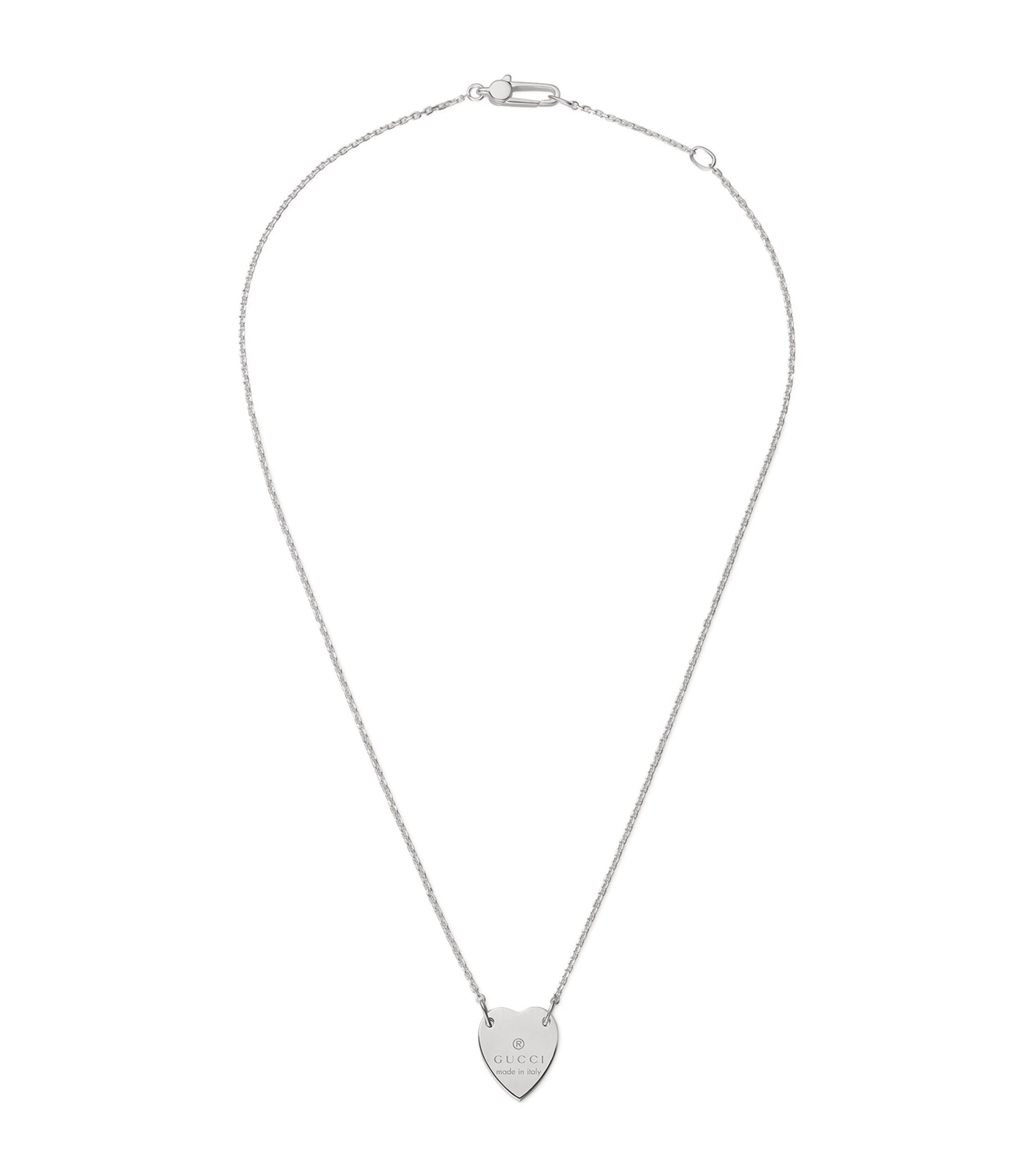 Sterling Silver Heart Pendant Necklace GOODS Harrods   