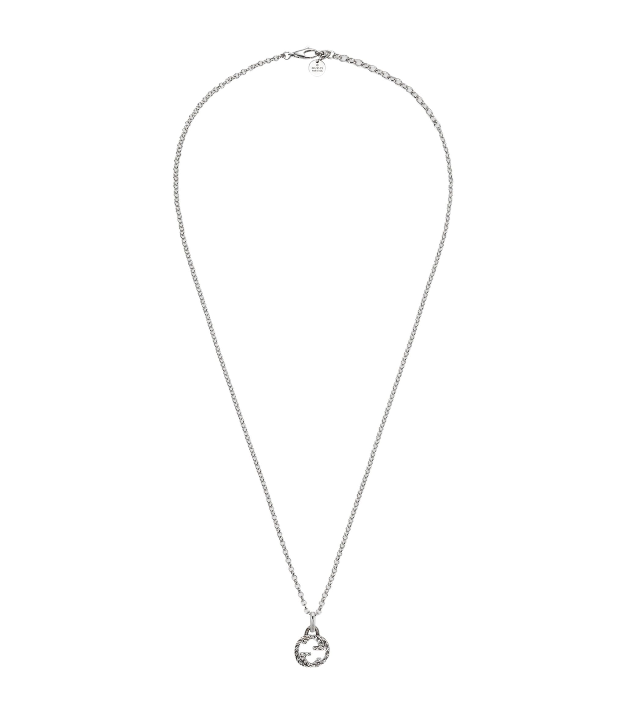 Sterling Silver Interlocking G Necklace GOODS Harrods   