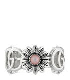 Sterling Silver, Mother-of-Pearl and Topaz Double G Flower Ring GOODS Harrods   