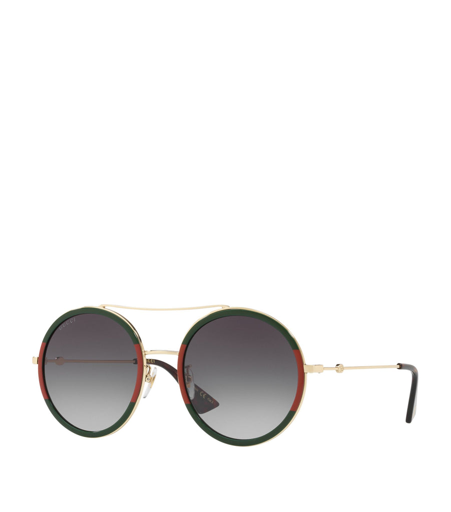 Stripe Oval Pilot Sunglasses