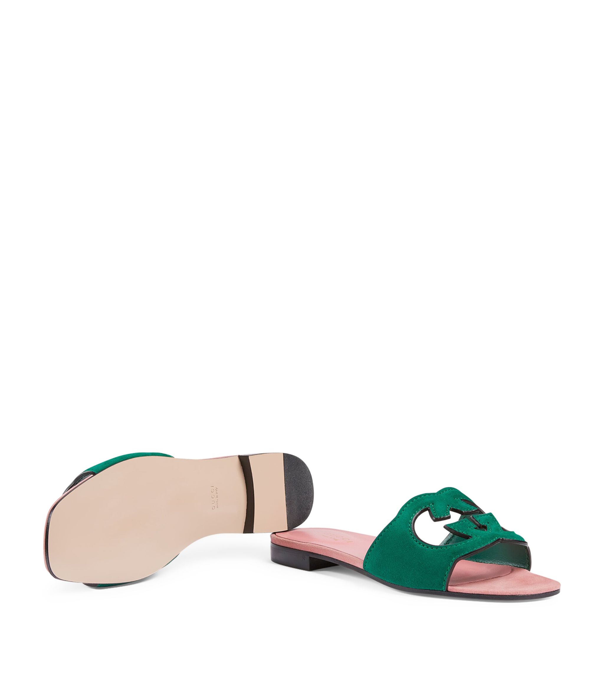 Gucci suede slides sale