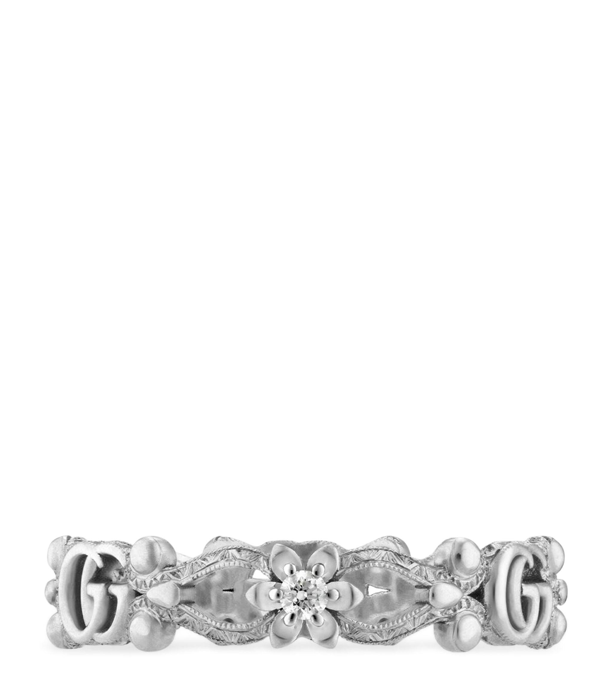 White Gold and Diamond Flora Ring GOODS Harrods   