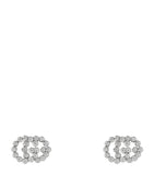 White Gold and Diamond GG Running Stud Earrings GOODS Harrods   