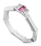 White Gold, Diamond and Rubellite Link to Love Ring GOODS Harrods   