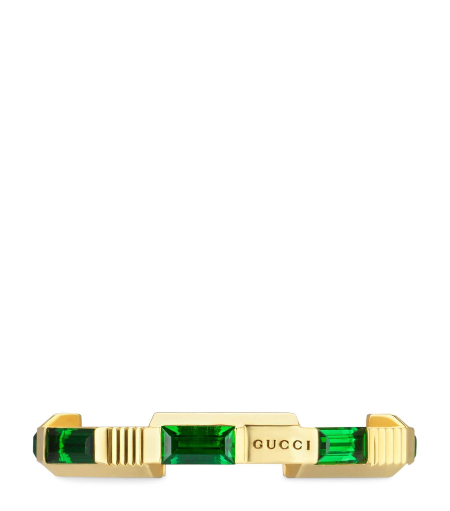 Yellow Gold and Tourmaline Link to Love Ring