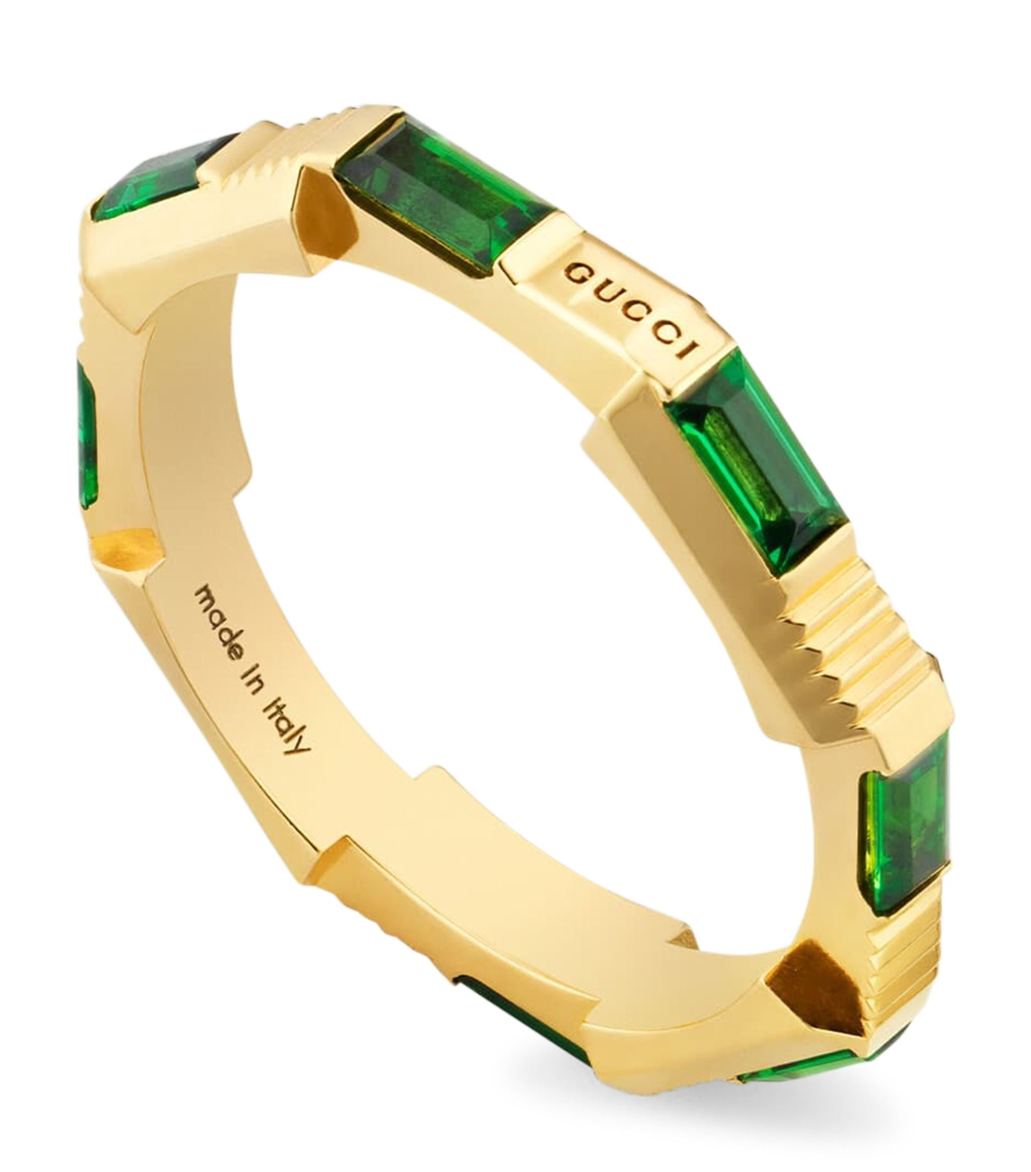 Yellow Gold and Tourmaline Link to Love Ring GOODS Harrods   