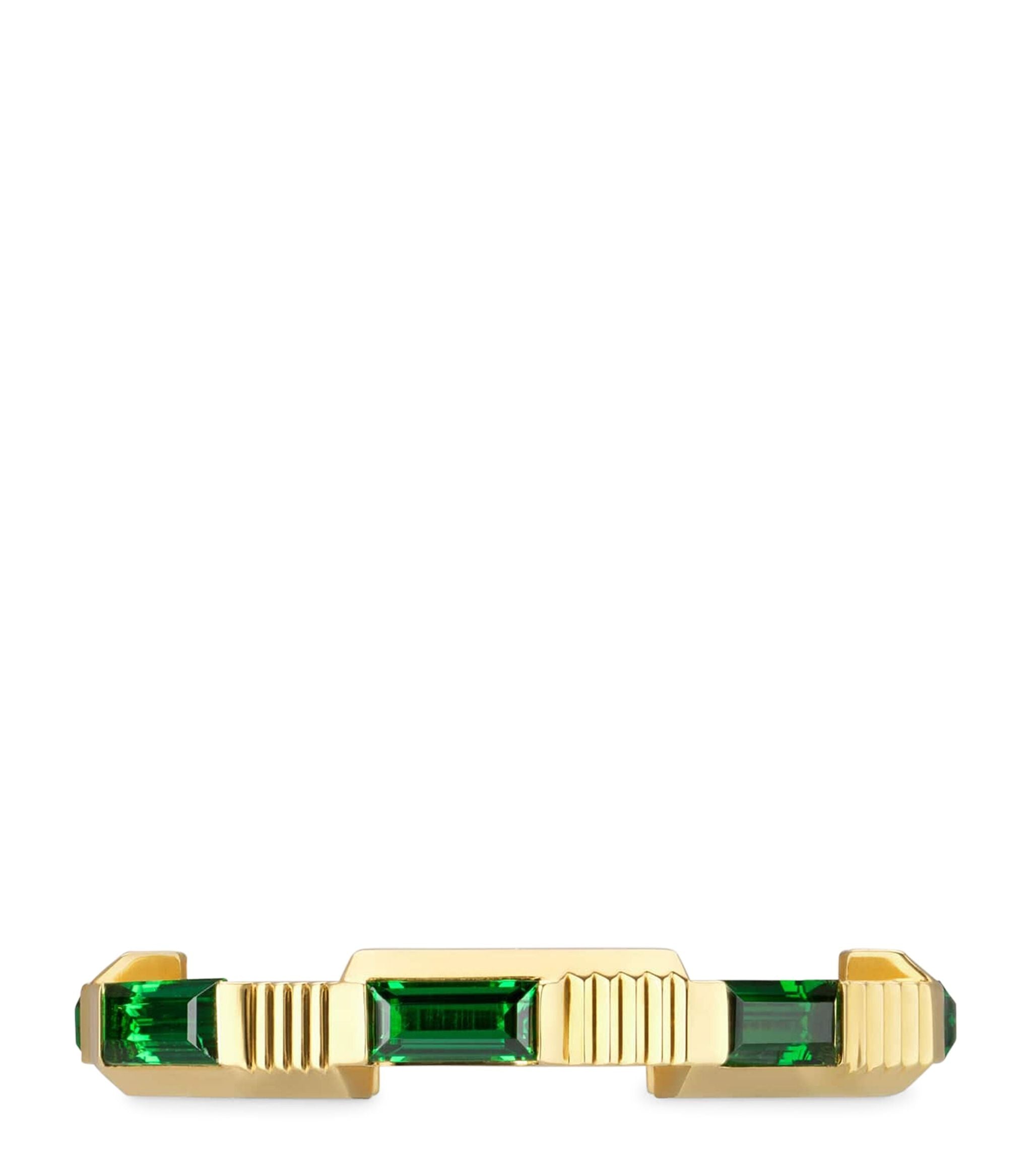 Yellow Gold and Tourmaline Link to Love Ring GOODS Harrods   