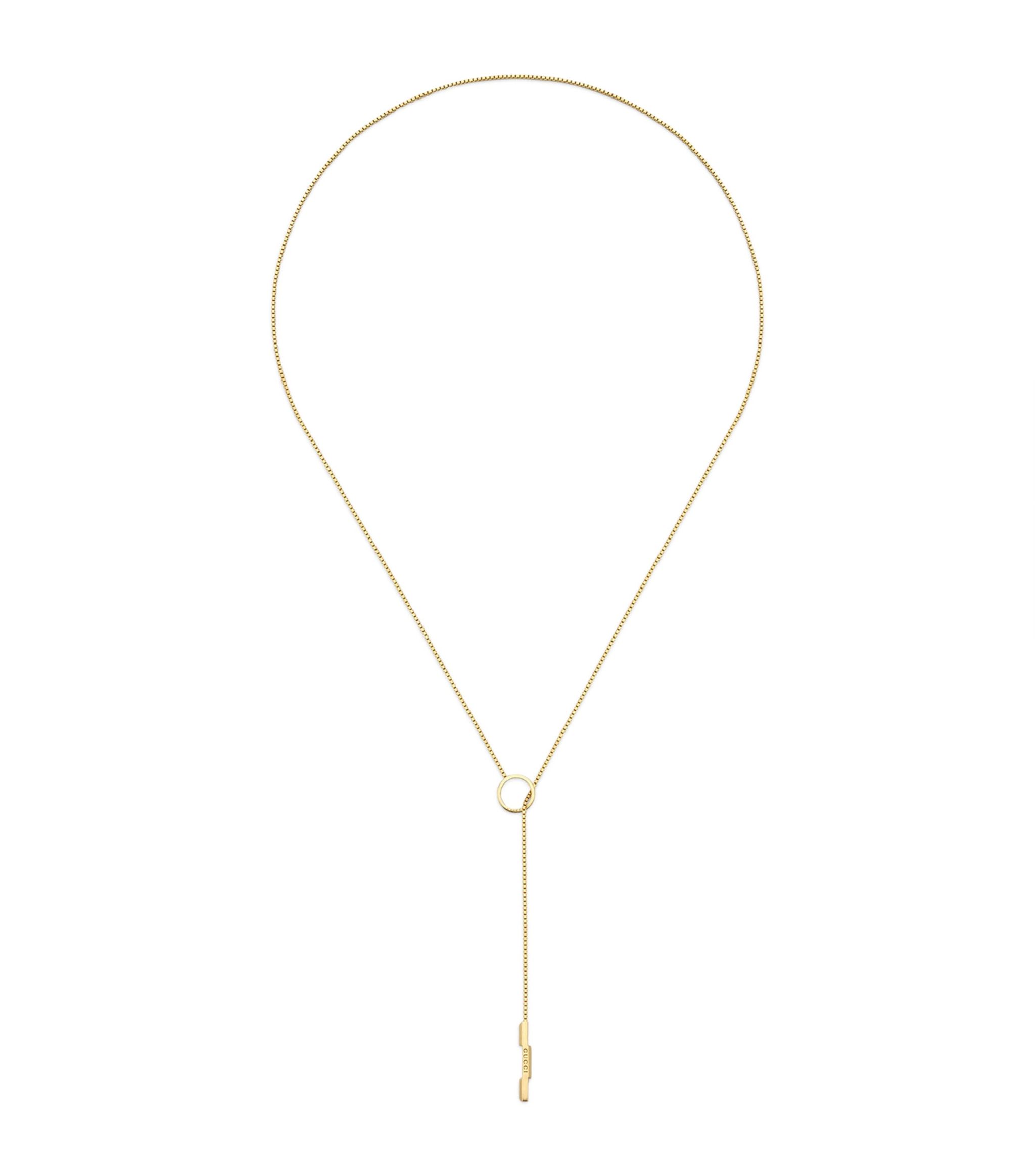 Yellow Gold Link to Love Lariat Necklace GOODS Harrods   