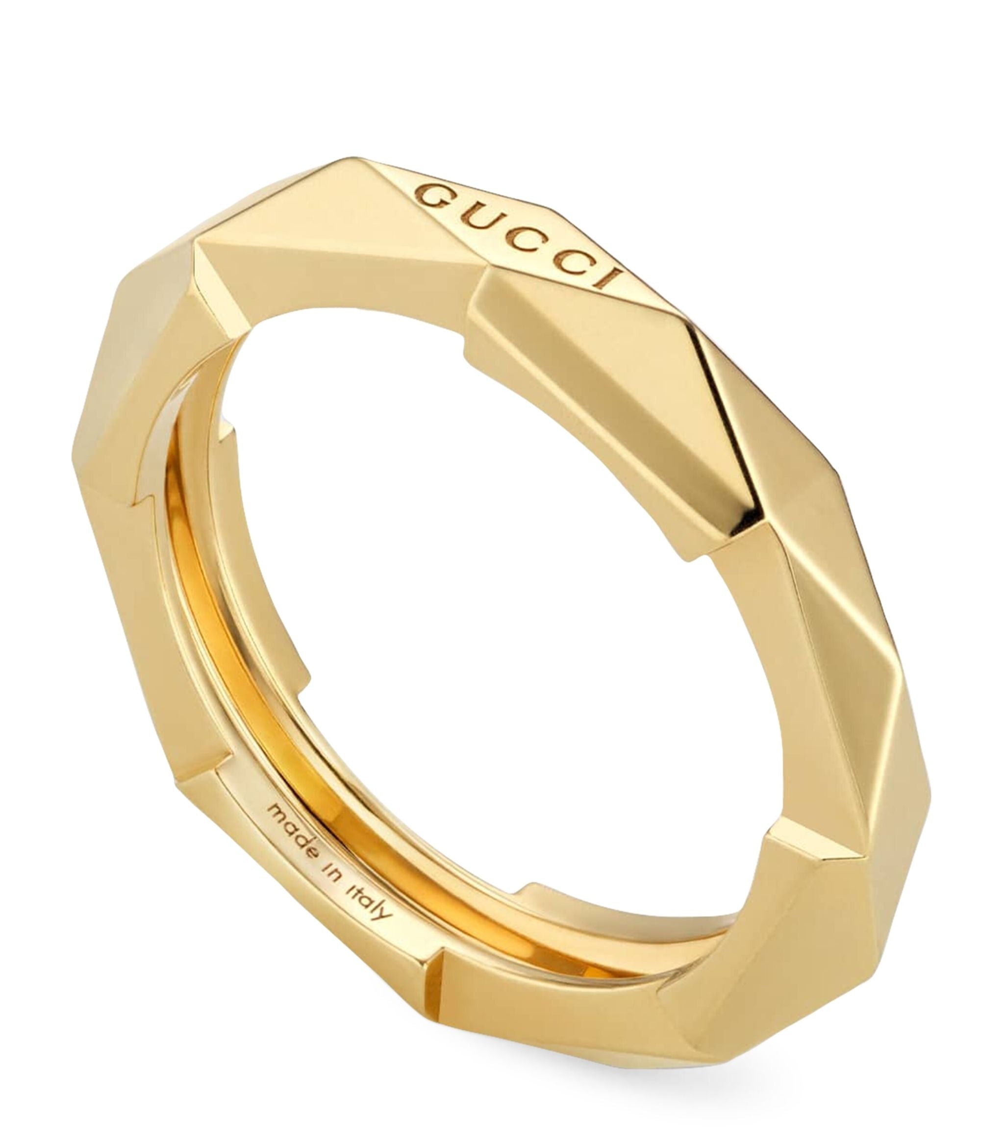 Yellow Gold Link to Love Studded Ring GOODS Harrods   