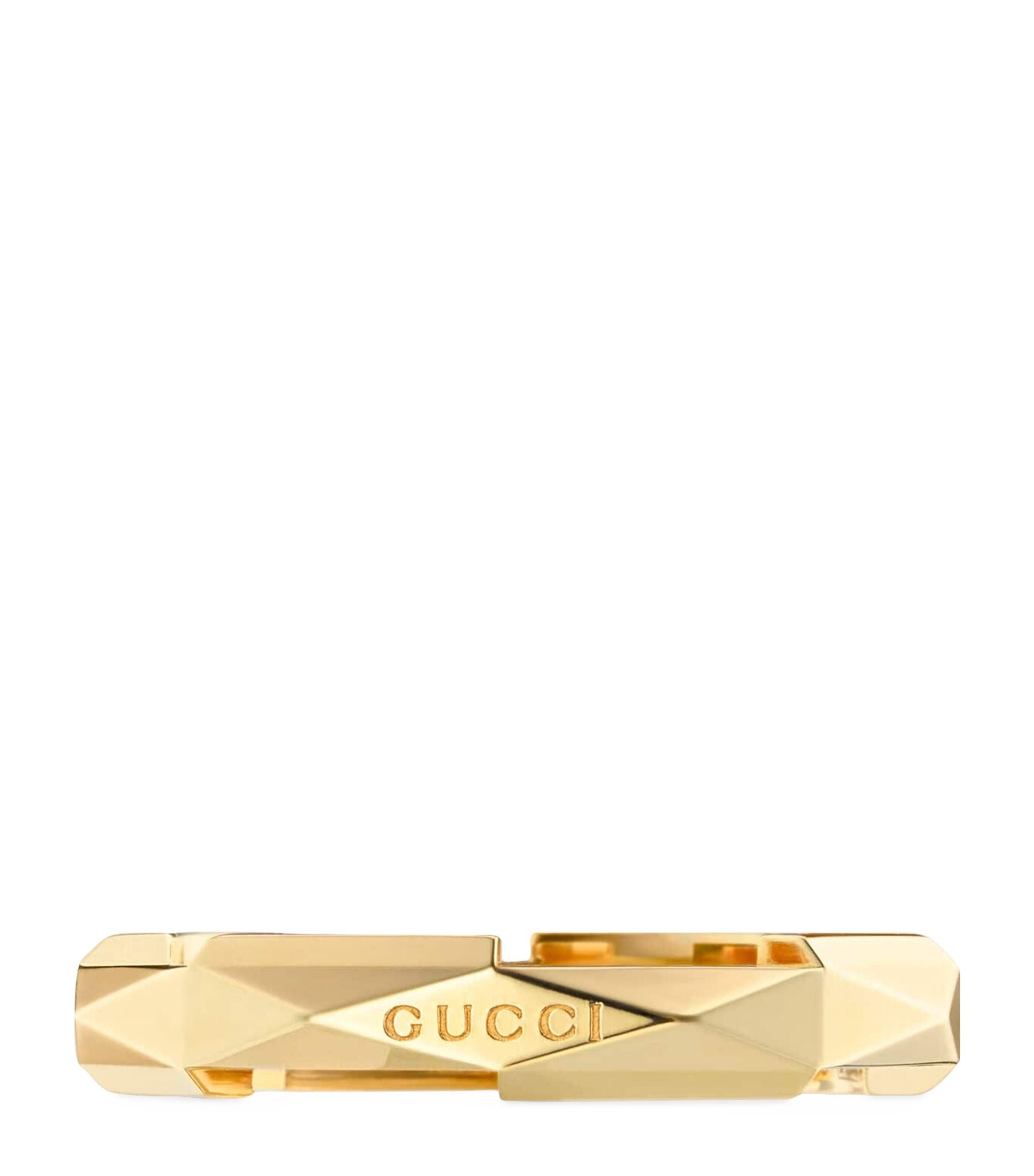 Yellow Gold Link to Love Studded Ring GOODS Harrods   