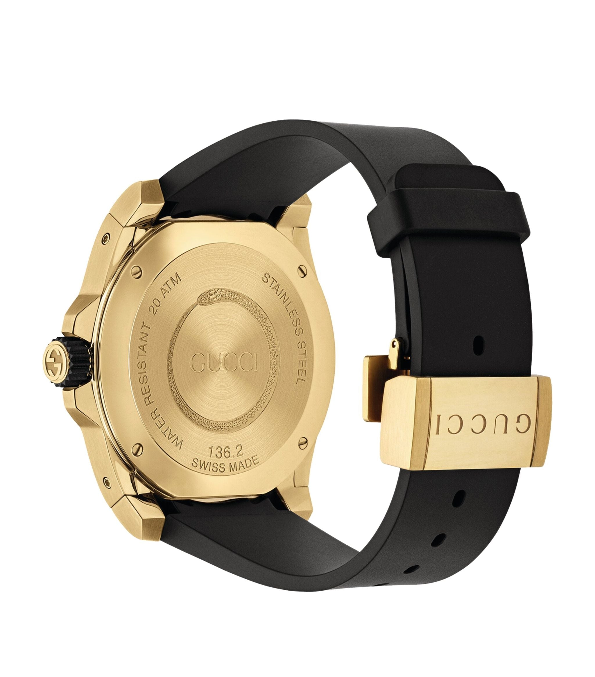 Yellow Gold-Plated Gucci Dive Watch 45mm GOODS Harrods   