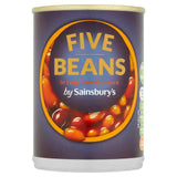 Sainsbury's Five Beans in Tasty Tomato Sauce 400g - McGrocer