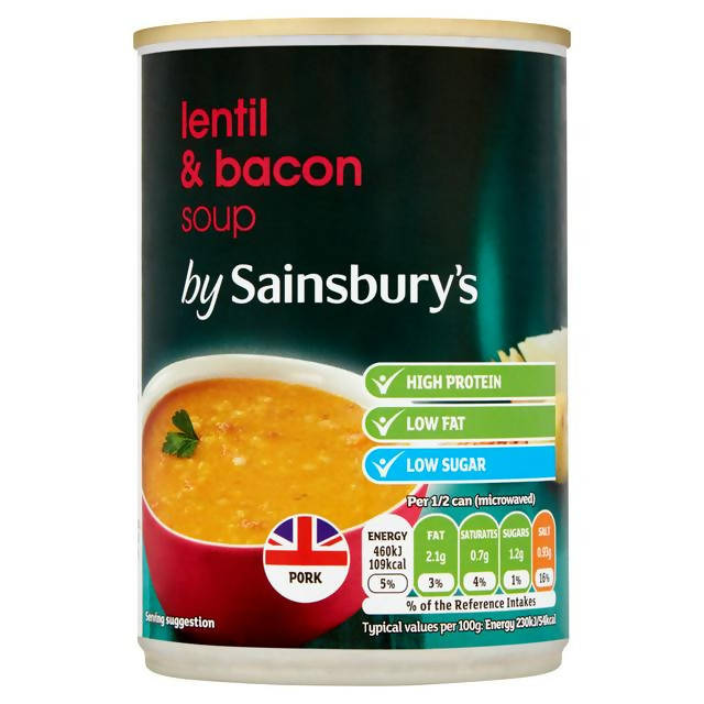 Sainsbury's Lentil & Bacon Soup 400g