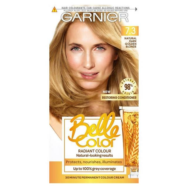 Garnier Belle Color Natural Permanent Hair Dye Dark Golden Blonde 7.3 Blonde Sainsburys   