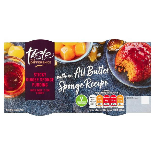 Sainsbury's Sticky Ginger Sponge Pudding, Taste the Difference x2 100g