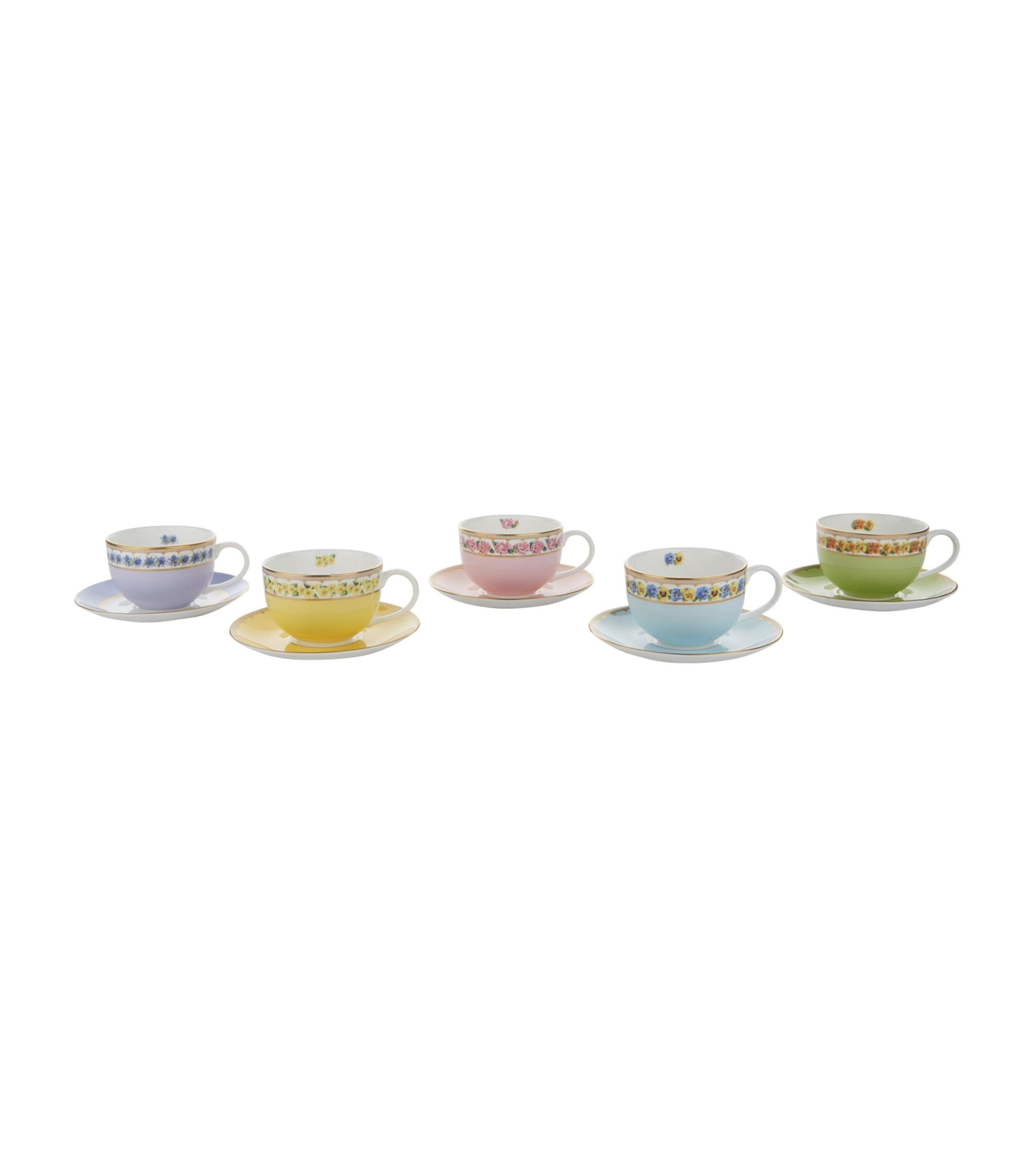 Shell Garden Floral Teacup And Saucer (Set Of 5) GOODS Harrods   