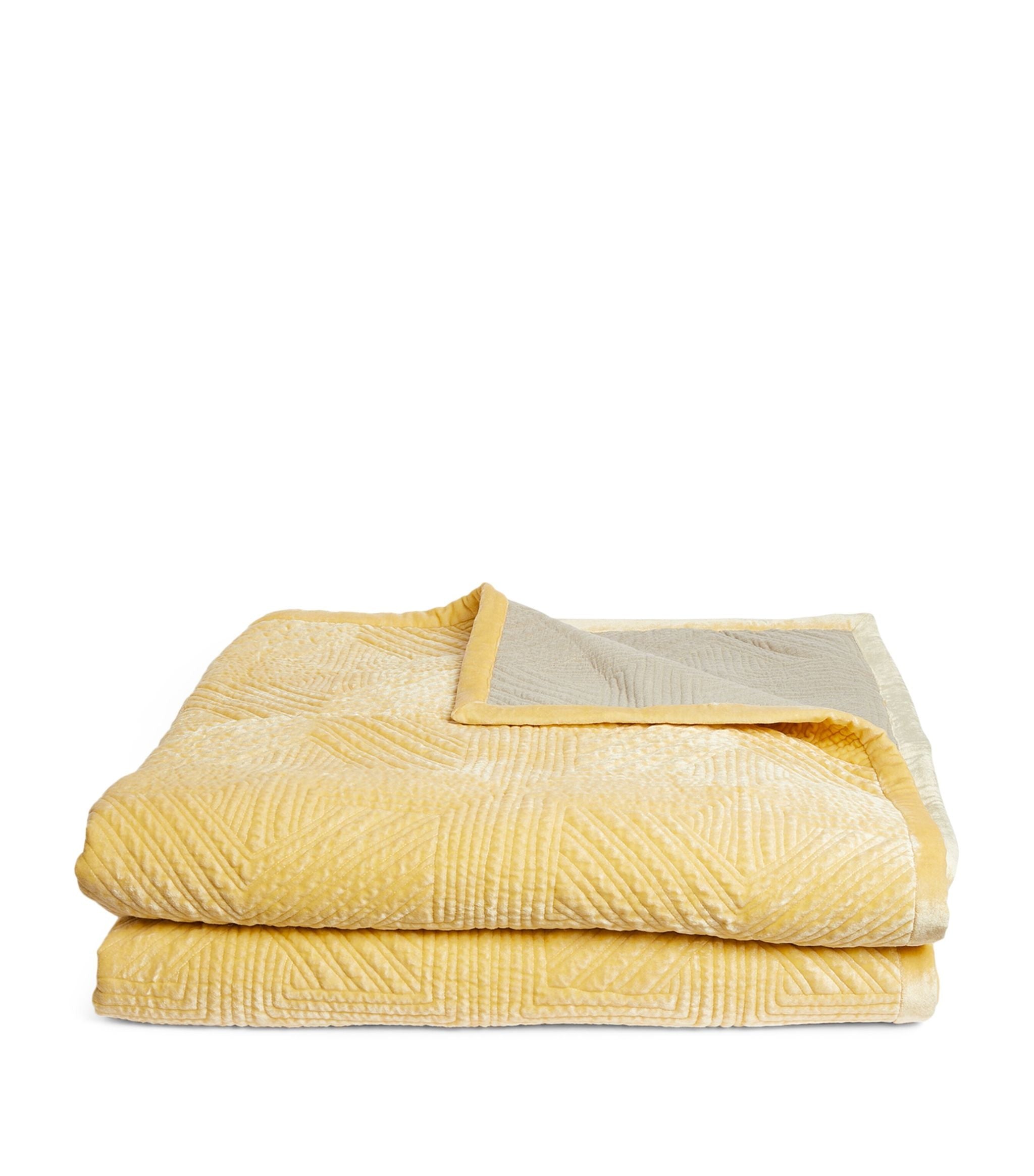 Lemon Geometric Bedspread (250cm x 260cm) GOODS Harrods   