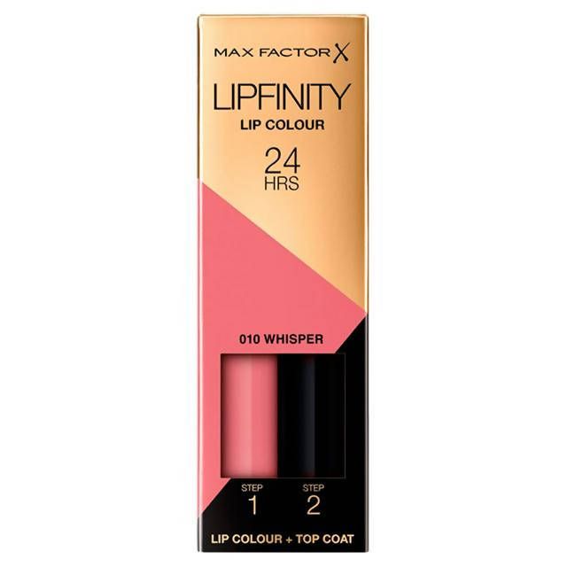 Max Factor Lipfinity Lip Colour Lipstick 2-Step Long Lasting 010 Whisper 2.3ml + 1.9g