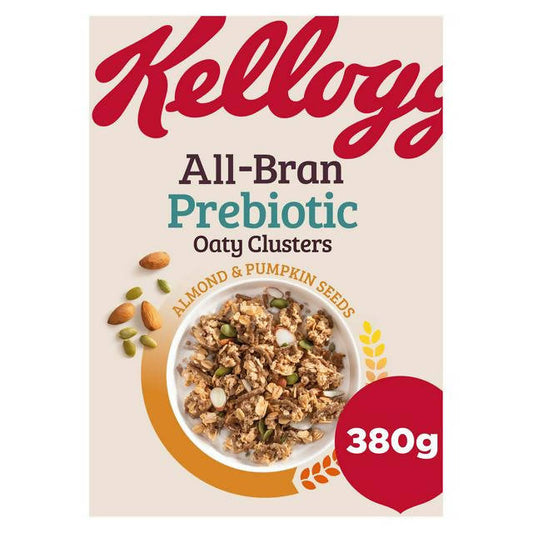 Kellogg's All-Bran Prebiotic Oaty Clusters Almond & Pumpkin Seeds Cereals 380g cereals Sainsburys   