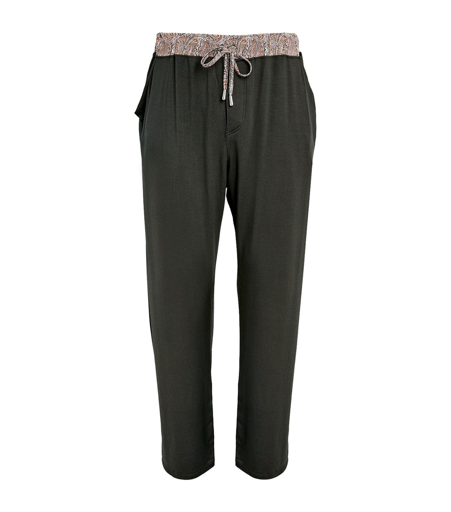 Paisley-Trim Trousers