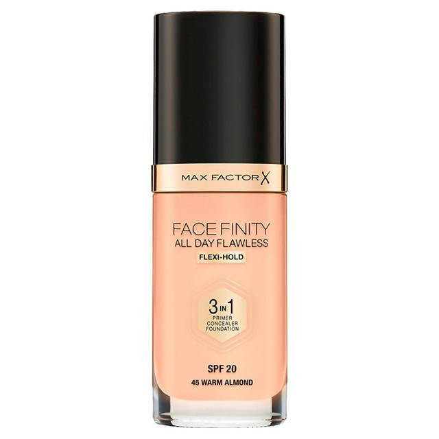 Max Factor All Day Flawless 3in1 45 Warm Almond Foundation All Sainsburys   